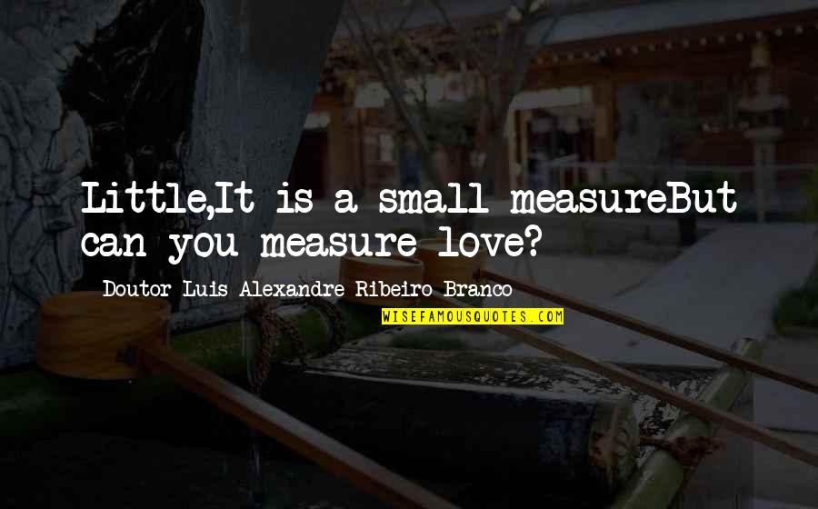 Belsebuub Interview Quotes By Doutor Luis Alexandre Ribeiro Branco: Little,It is a small measureBut can you measure