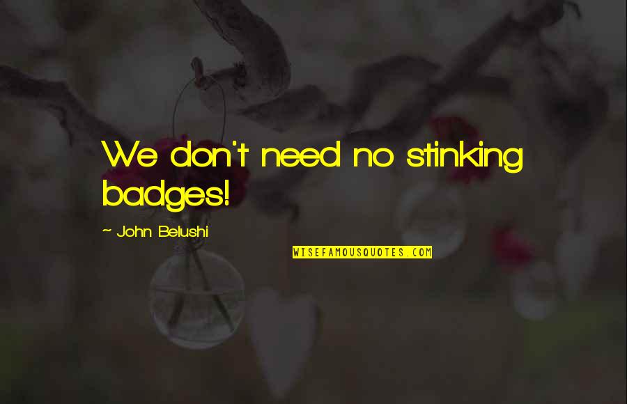 Belushi Quotes By John Belushi: We don't need no stinking badges!