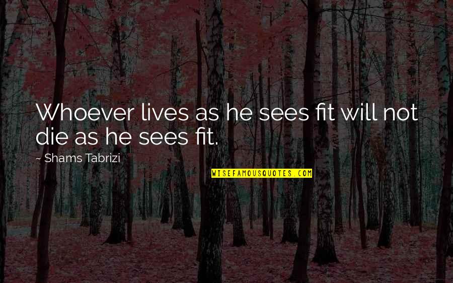 Belva Davis Quotes By Shams Tabrizi: Whoever lives as he sees fit will not