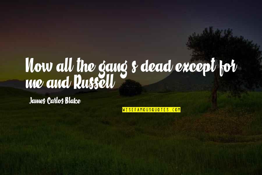 Bemer Mat Quotes By James Carlos Blake: Now all the gang's dead except for me Bemer Mat Quotes By James Carlos Blake: Now all the gang's dead except for me