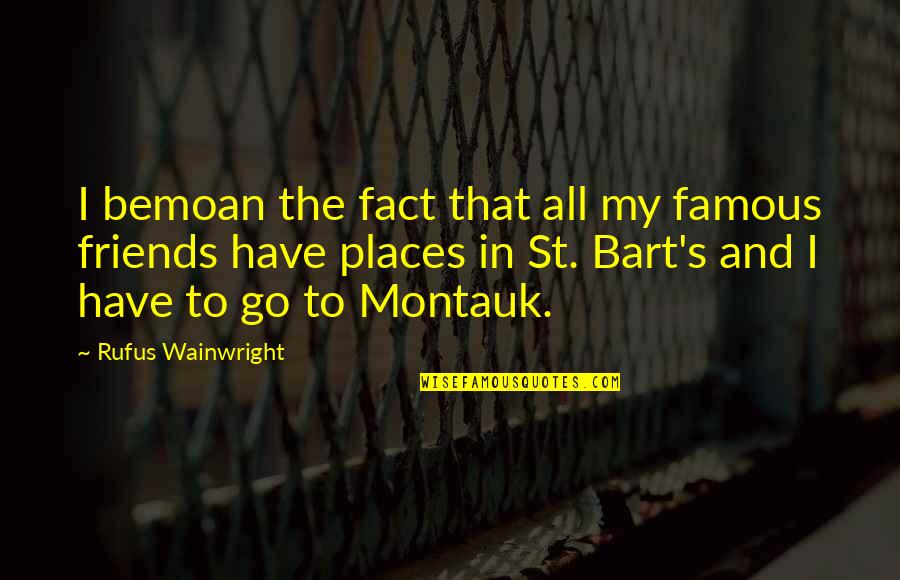 Bemoan Quotes By Rufus Wainwright: I bemoan the fact that all my famous