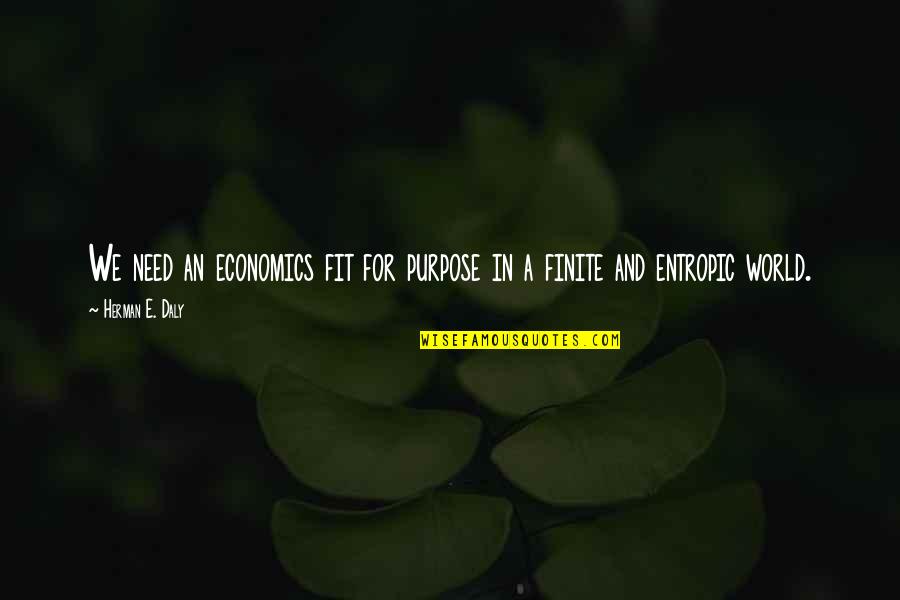 Ben And Rey Quotes By Herman E. Daly: We need an economics fit for purpose in