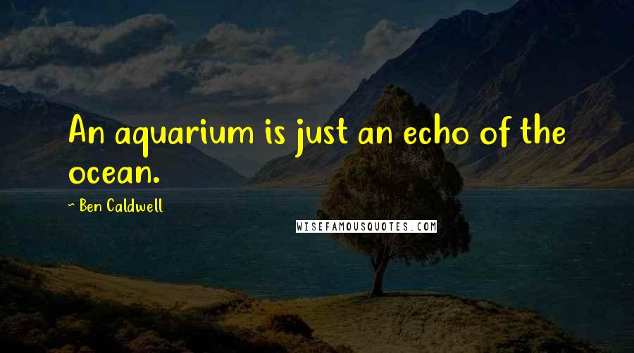 Ben Caldwell quotes: An aquarium is just an echo of the ocean. Ben Caldwell quotes: An aquarium is just an echo of the ocean.