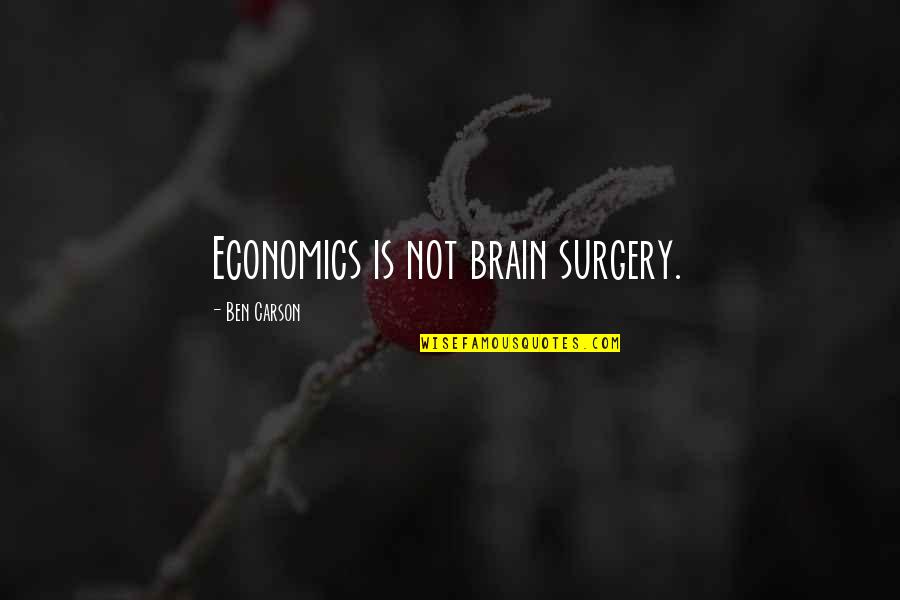 Ben Carson Quotes By Ben Carson: Economics is not brain surgery.