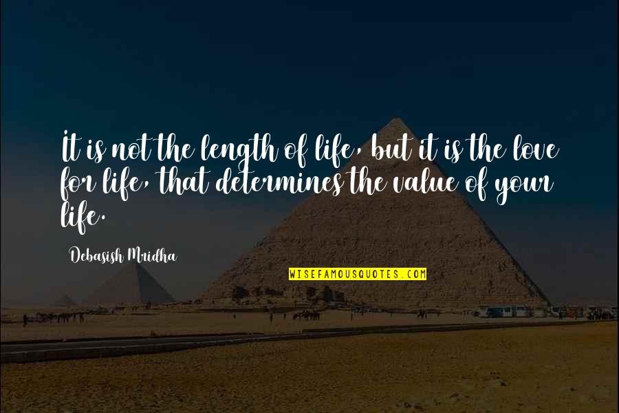 Ben Er Klaar Mee Quotes By Debasish Mridha: It is not the length of life, but