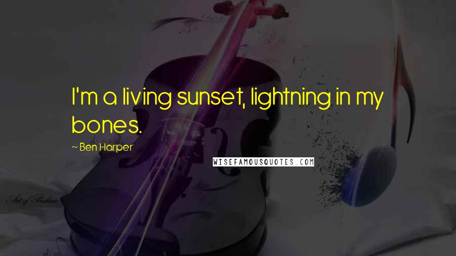 Ben Harper quotes: I'm a living sunset, lightning in my bones.