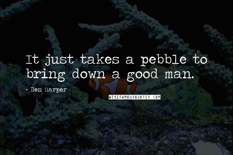 Ben Harper quotes: It just takes a pebble to bring down a good man.