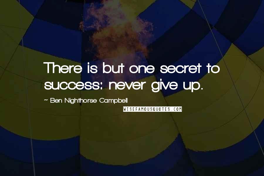 Ben Nighthorse Campbell quotes: There is but one secret to success: never give up.