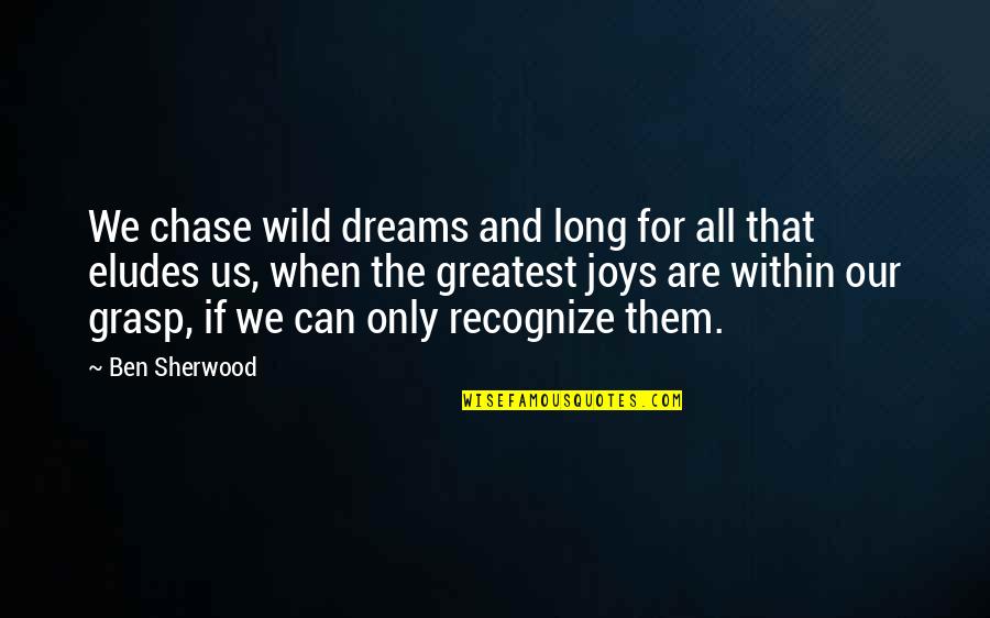 Ben Sherwood Quotes By Ben Sherwood: We chase wild dreams and long for all