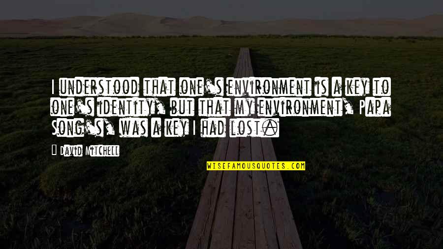 Ben Stiller Greenberg Quotes By David Mitchell: I understood that one's environment is a key