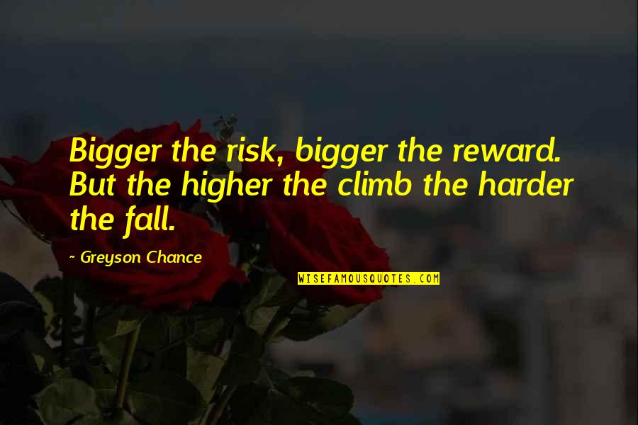 Benane Dictionary Quotes By Greyson Chance: Bigger the risk, bigger the reward. But the