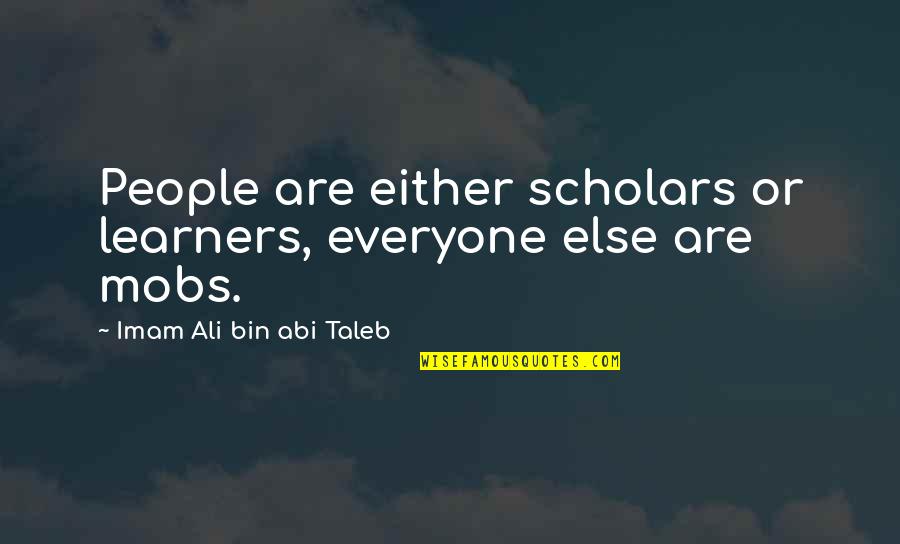 Benavidez Fight Quotes By Imam Ali Bin Abi Taleb: People are either scholars or learners, everyone else