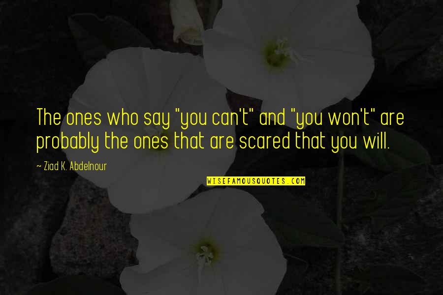 Benay Ward Quotes By Ziad K. Abdelnour: The ones who say "you can't" and "you