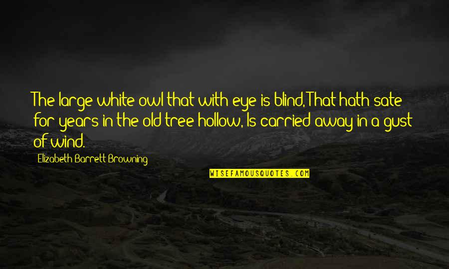 Benchers Text Quotes By Elizabeth Barrett Browning: The large white owl that with eye is