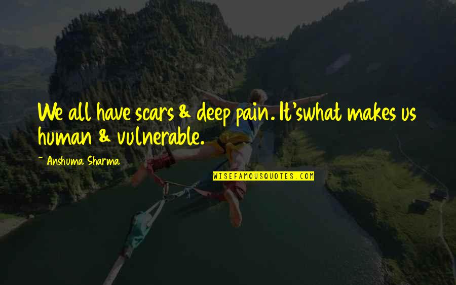 Bendecirnos Unos Quotes By Anshuma Sharma: We all have scars & deep pain. It'swhat