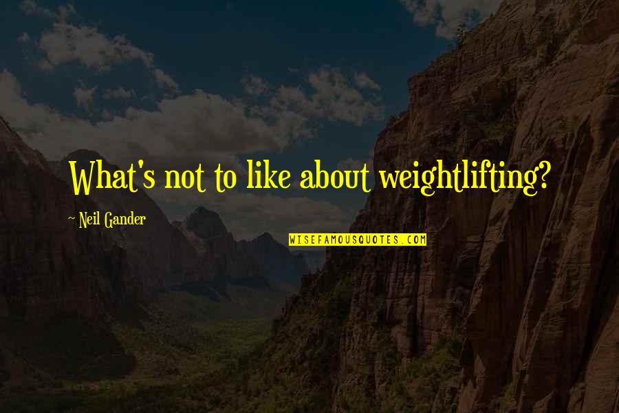 Bender Nation Quotes By Neil Gander: What's not to like about weightlifting?
