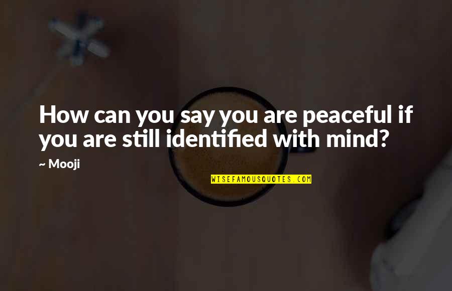 Bendetti Quotes By Mooji: How can you say you are peaceful if