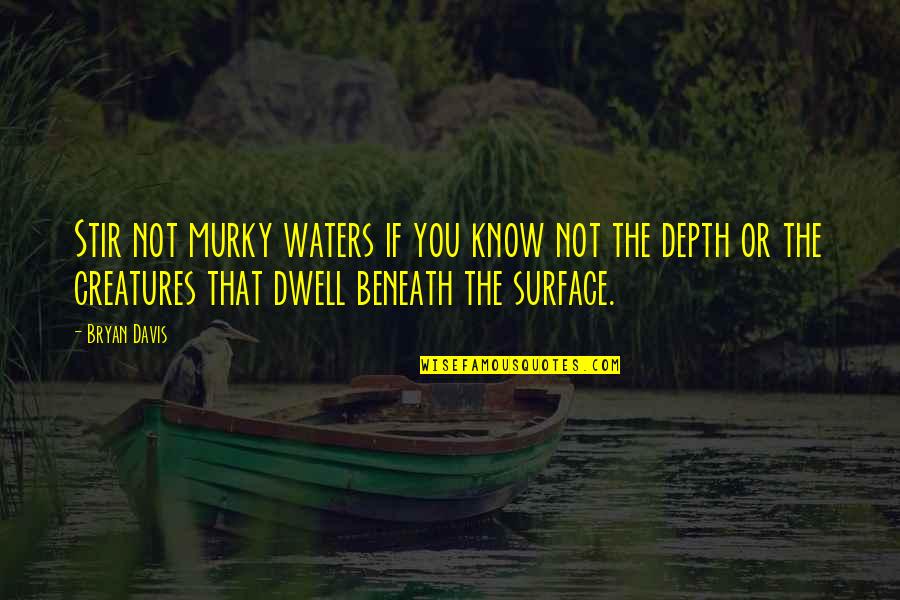 Beneath The Surface Quotes By Bryan Davis: Stir not murky waters if you know not