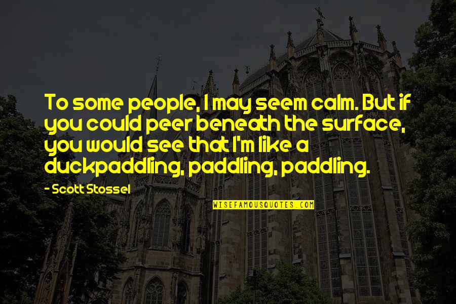 Beneath The Surface Quotes By Scott Stossel: To some people, I may seem calm. But