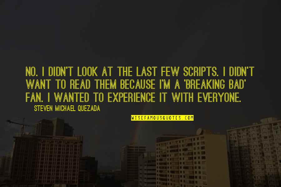 Benedita Da Silva Quotes By Steven Michael Quezada: No. I didn't look at the last few Benedita Da Silva Quotes By Steven Michael Quezada: No. I didn't look at the last few