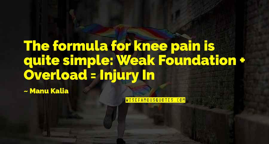 Benedita Significado Quotes By Manu Kalia: The formula for knee pain is quite simple: