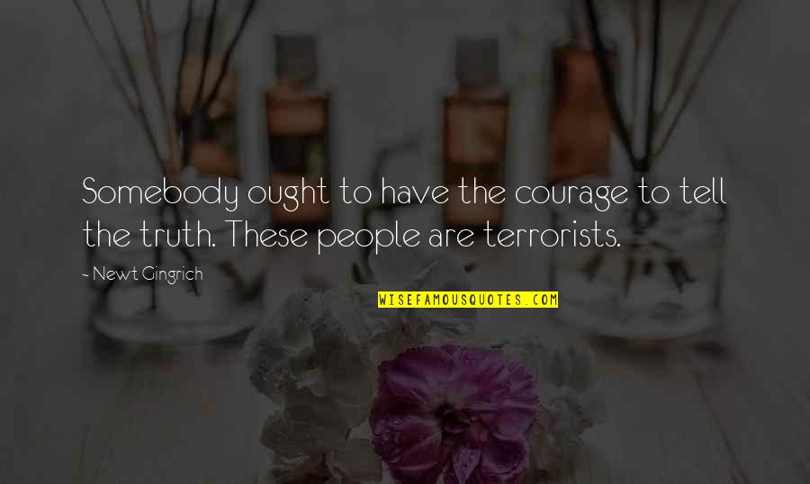 Benefit To Cost Quotes By Newt Gingrich: Somebody ought to have the courage to tell