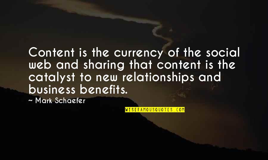 Benefits Of Social Media Quotes By Mark Schaefer: Content is the currency of the social web