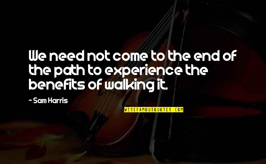 Benefits Of Walking Quotes By Sam Harris: We need not come to the end of