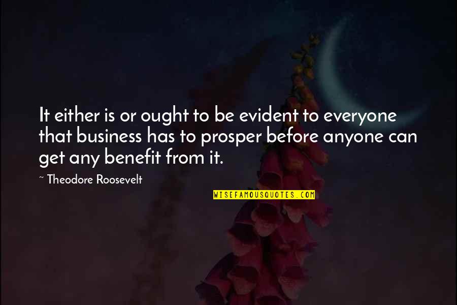 Benefits Quotes By Theodore Roosevelt: It either is or ought to be evident