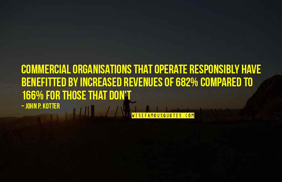 Benefitted Quotes By John P. Kotter: Commercial organisations that operate responsibly have benefitted by