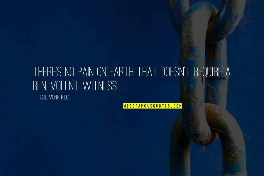 Benevolent Quotes By Sue Monk Kidd: There's no pain on earth that doesn't require