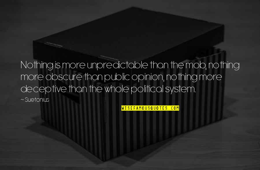 Benezra Victor Quotes By Suetonius: Nothing is more unpredictable than the mob, nothing