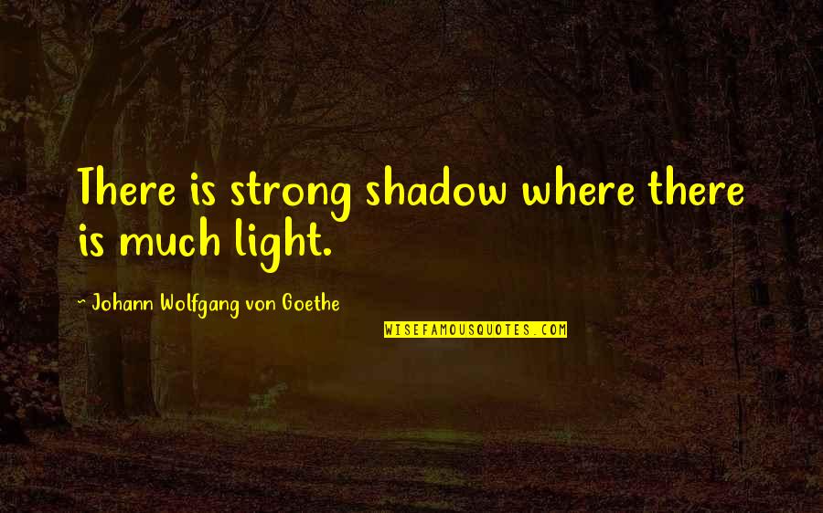 Benfit Quotes By Johann Wolfgang Von Goethe: There is strong shadow where there is much