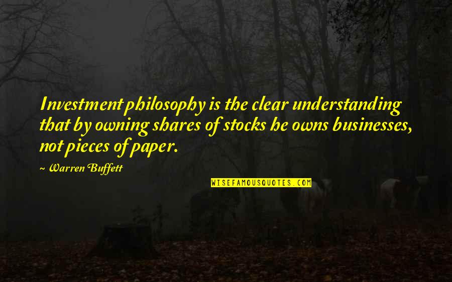Bengek Hyung Quotes By Warren Buffett: Investment philosophy is the clear understanding that by Bengek Hyung Quotes By Warren Buffett: Investment philosophy is the clear understanding that by