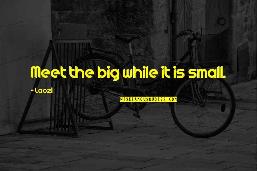 Benicio Bryant Quotes By Laozi: Meet the big while it is small. Benicio Bryant Quotes By Laozi: Meet the big while it is small.