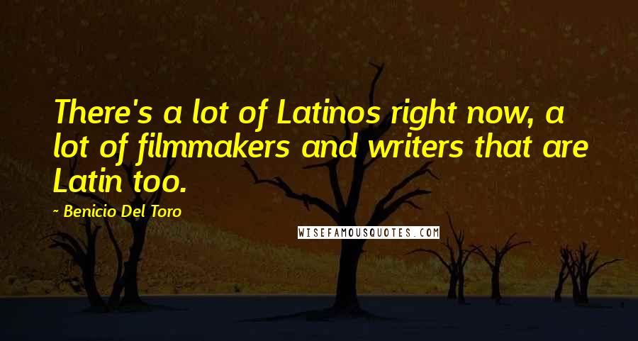 Benicio Del Toro quotes: There's a lot of Latinos right now, a lot of filmmakers and writers that are Latin too.