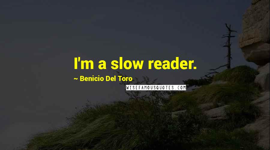 Benicio Del Toro quotes: I'm a slow reader.