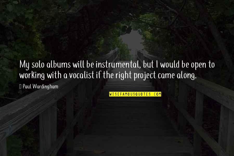 Benignity Quotes By Paul Wardingham: My solo albums will be instrumental, but I