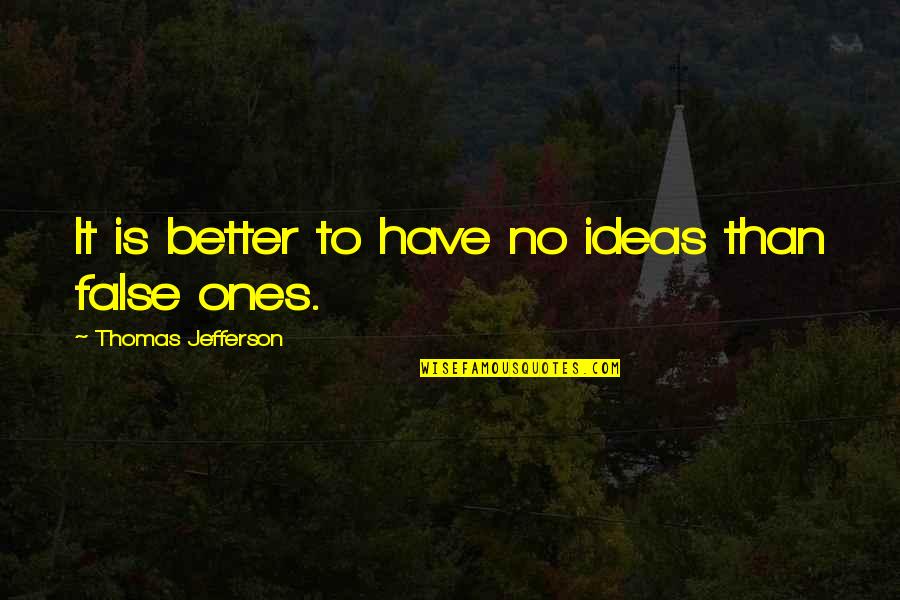 Benitoaldia Quotes By Thomas Jefferson: It is better to have no ideas than