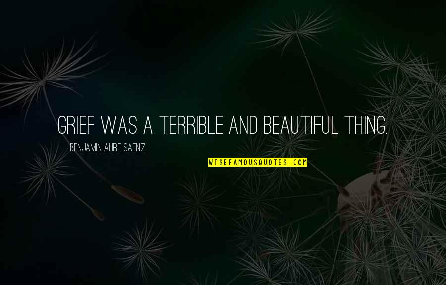 Benjamin Alire Saenz Quotes By Benjamin Alire Saenz: Grief was a terrible and beautiful thing.