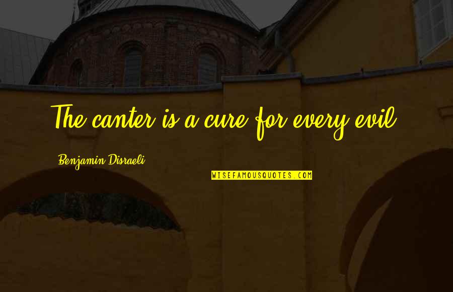 Benjamin Disraeli Quotes By Benjamin Disraeli: The canter is a cure for every evil.