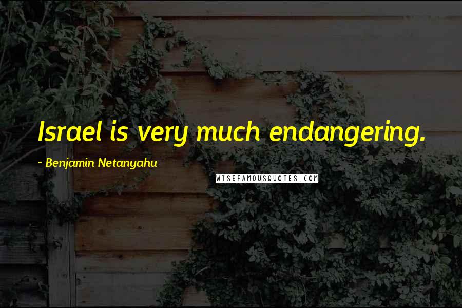 Benjamin Netanyahu quotes: Israel is very much endangering.