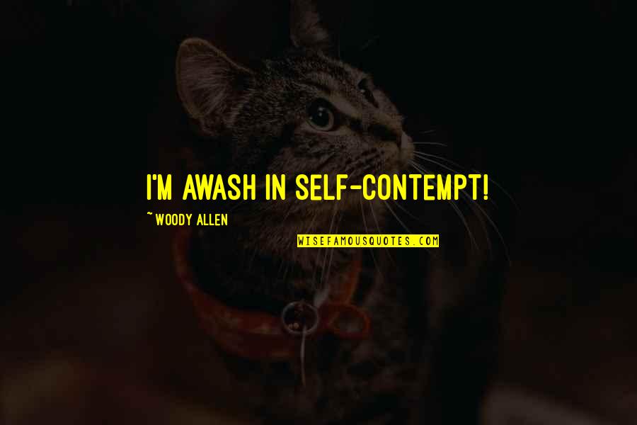 Benjy Section Quotes By Woody Allen: I'm awash in self-contempt!