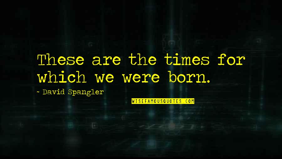 Benjys Pizza Quotes By David Spangler: These are the times for which we were Benjys Pizza Quotes By David Spangler: These are the times for which we were