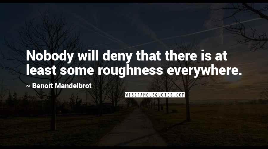 Benoit Mandelbrot quotes: Nobody will deny that there is at least some roughness everywhere.
