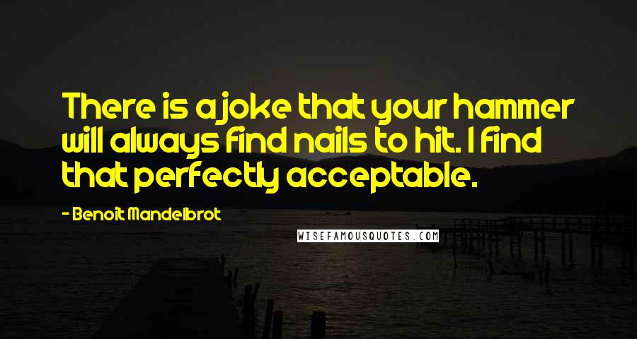 Benoit Mandelbrot quotes: There is a joke that your hammer will always find nails to hit. I find that perfectly acceptable.