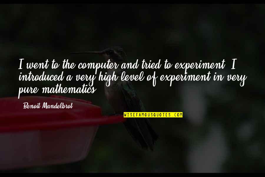 Benoit Quotes By Benoit Mandelbrot: I went to the computer and tried to Benoit Quotes By Benoit Mandelbrot: I went to the computer and tried to