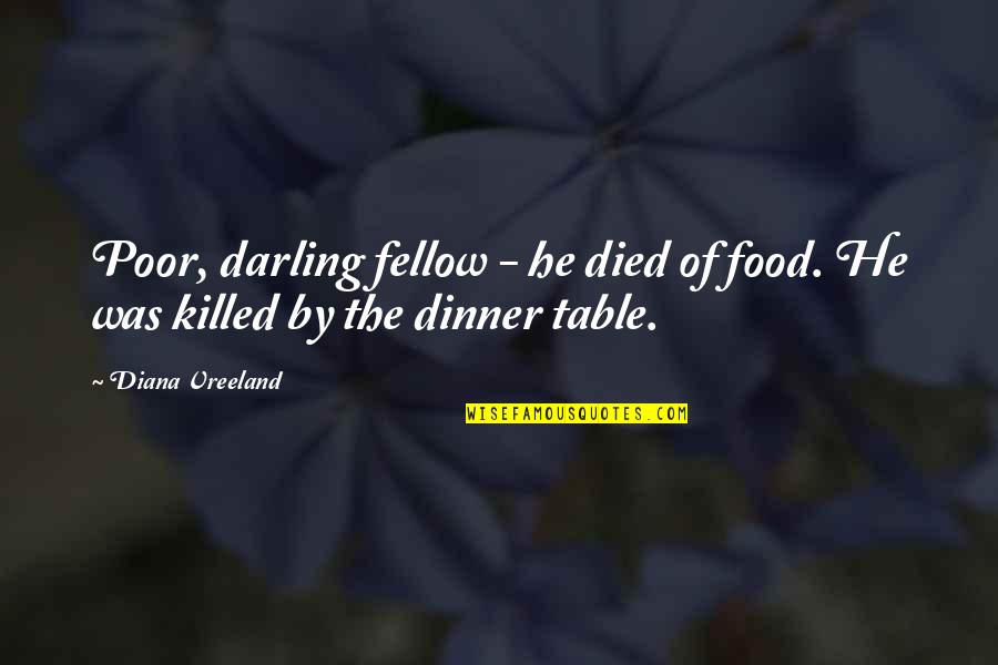 Bent But Not Broken Quotes By Diana Vreeland: Poor, darling fellow - he died of food.