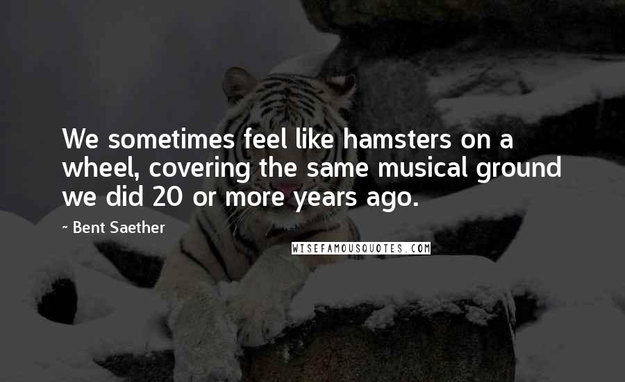 Bent Saether quotes: We sometimes feel like hamsters on a wheel, covering the same musical ground we did 20 or more years ago.