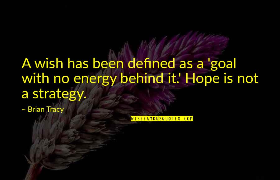 Bentaleb Fifa Quotes By Brian Tracy: A wish has been defined as a 'goal